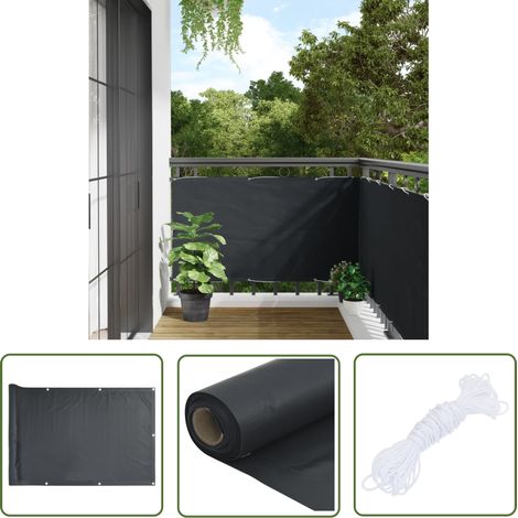 INLIFE Écran de balcon Anthracite Tissu Oxford 75x500 cm (1/5)