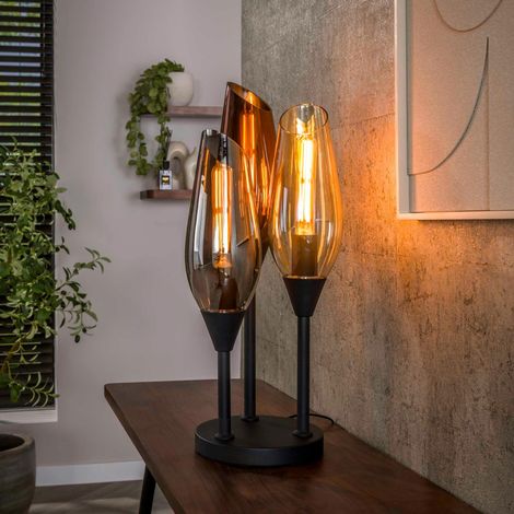 Lampe en verre design, 3 abat-jour torches NIAGARA (1/4)