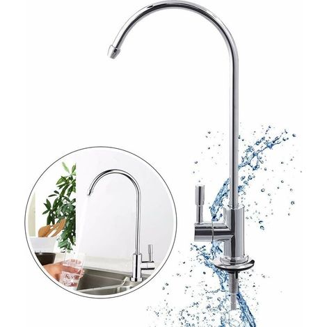 Grifo De Cocina De Acero Inoxidable Con Rotación 360° - Compatible Con Sistemas De Filtración Bajo Encimera - 1 Unidad (1/5)