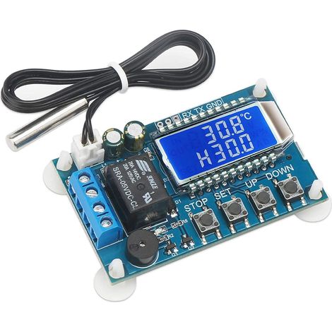 Digital Thermostat Controller - 50-110 °C avec capteur étanche refroidissement/chauffage DC 6-30V 24V Température Controller with 10A One-Channel Relay and Waterproof Sensor Probe