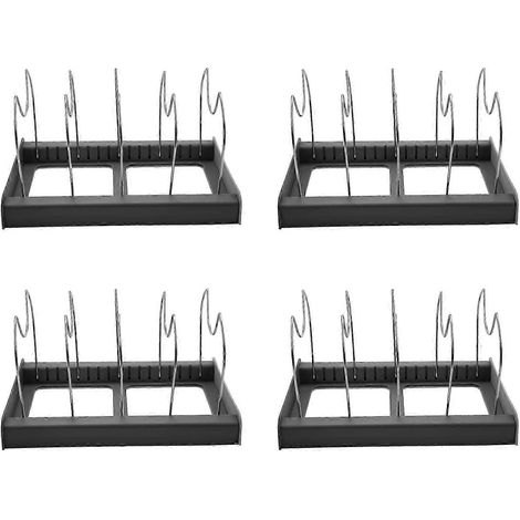 Support à couvercles de casseroles en acier inoxydable 4x7 avec séparateurs, étagère de rangement extensible pour ustensiles de cuisine, organisateur d'ustensiles de cuisine réglable de type tiroir (f (1/5)