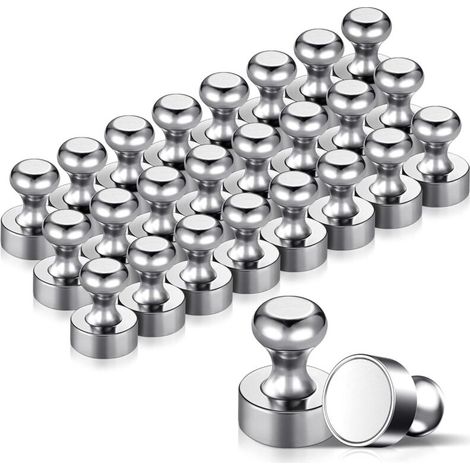 24PCS Metal Magnets 12x16mm - Stainless Steel Magnets Fridge Magnets for Bulletin Board, Refrigerator etc. - with Storage Box