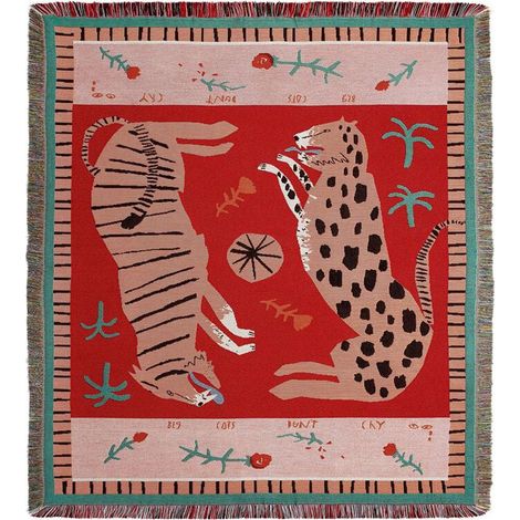 160 x 130 cm, couverture tricotée avec motif animalier, plaid, décoré de franges, style bohème, simple, doux et confortable, protection contre le froid, pour canapé, fauteuil, repos et sieste (1/4)