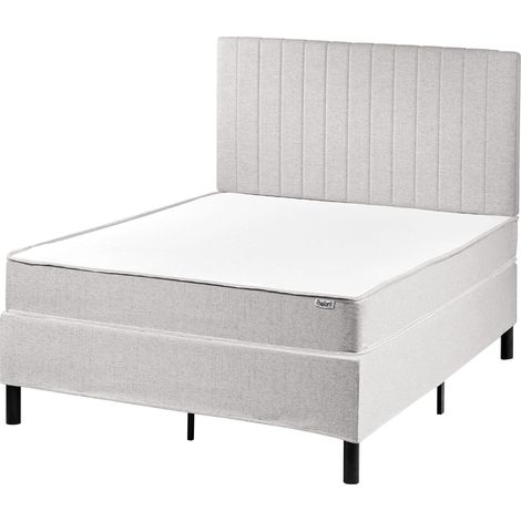 Boxspringbett Stoff COUNTESS 120 x 200 cm Hellgrau