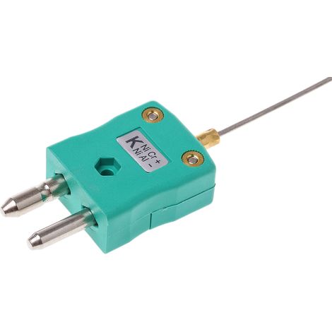 Thermocouple type K Ø 1.5mm, L 250mm, +1100°C max à Fiche mâle standard ( Prix pour 1 ) (1/3)