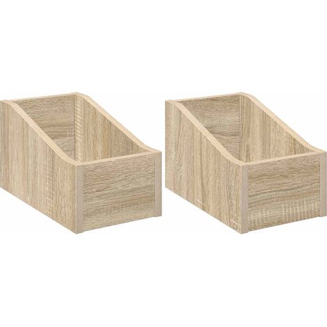 Caja de discos LP 2 uds. Roble Sonoma 18 x 32 x 18 cm vidaXL