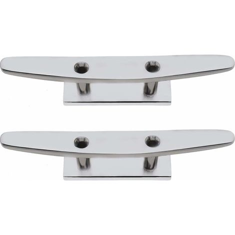 royaluxe - Taquets d'amarrage en acier inoxydable 316 de 15,2 cm avec 2 trous, taquet plat bas,(2pcs) (1/5)