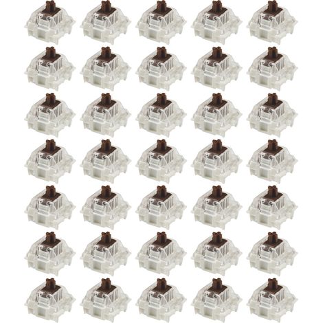 35 pièces interrupteur mécanique RGB SMD transparent haute stabilité pour clavier DIY, adapté débutants et professionnels, interrupteur marron (1/5)