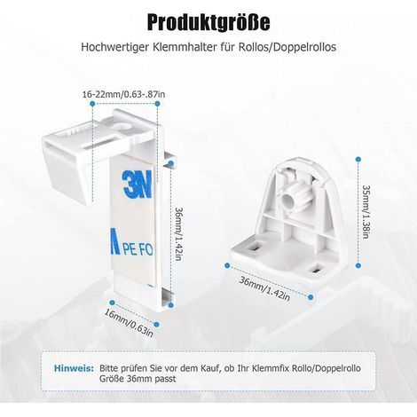 Set mit 10 Befestigungszubehörteilen für Rollos/Jalousien, Aufhängungscode, Zubehör für Vorhänge und Plissees (1/5)