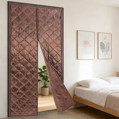 Thermal Magnetic Door Curtain Draft Stopper Waterproof, Thickened Soundproofing Thermal Door Cover Curtains for front/back doors, patio, balcony, kitchen 12.1m (1/5)