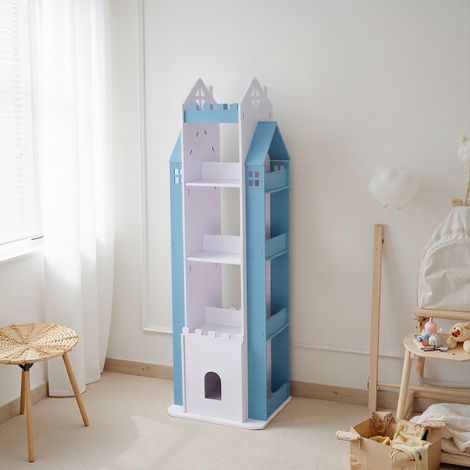 5-Tier Castle Kids Rotating Bookshelf (1/3)