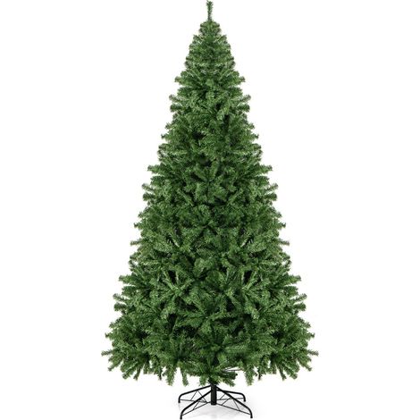 Albero di Natale 270cm con cerniere e base di metallo per casa ufficio negozi (1/5)
