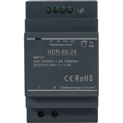Alimentation à découpage de type rail HDR,Bloc d'alimentation sur rail DIN ultra fin/3SU HDR-60-24,24 V 2.5 A 60 W (1/5)