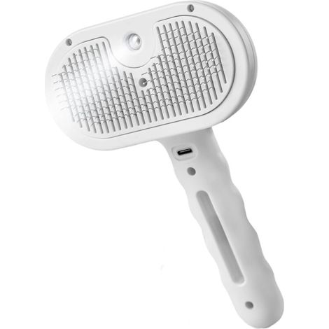 Peigne à vapeur pour animaux, peigne de toilettage pour chats, peigne pour enlever les poils d'animaux - blanc (1/5)