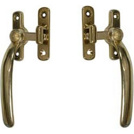 6PZ MANIGLIA A BLOCCO TONDA OTTONE LUCIDO - SX
