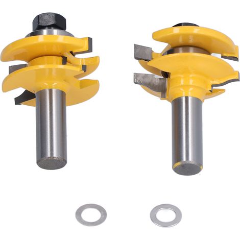 Lot de 2 fraises à bois 1/2 pouce queue pour défonceuse, coupe de panneaux et portes d'armoires avec joints (1/5)
