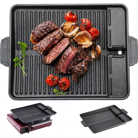 Piano cottura a induzione, piano cottura in ghisa, padella rettangolare, barbecue, fornello a gas, piano cottura da campeggio, piano cottura antiaderente, per piani cottura (1/5)