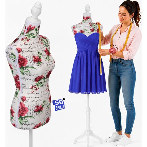 Manichino Sartoriale Femminile con 50 Spilli Modello Flowers Sartoria Donna (1/5)