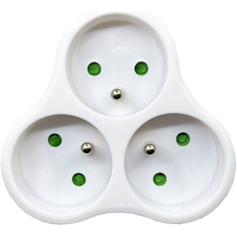 TRIPLITE- Multiprise électriques 2 pôles avec Terre 3 sorties Frontales - 16 A triangulaire Blanc (1/4)