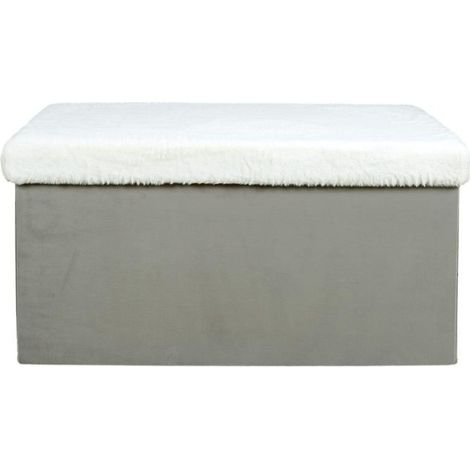 Banc & Coffre de Rangement "Léo" 77cm Gris (1/3)