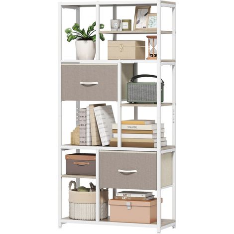 Porte-manteau avec rangement à chaussures, arbre d'entrée autonome avec banc et 2 tiroirs pliables, porte-manteaux industriel, cadre en métal, Beige (1/5)