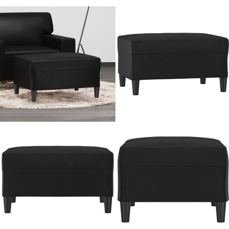 Fußhocker Schwarz 70x55x41 cm Kunstleder - Sitzsack - Hocker Schwarz - Fußhocker - Lounge Möbel - Wohnzimmer Deko - Home & Living (1/5)