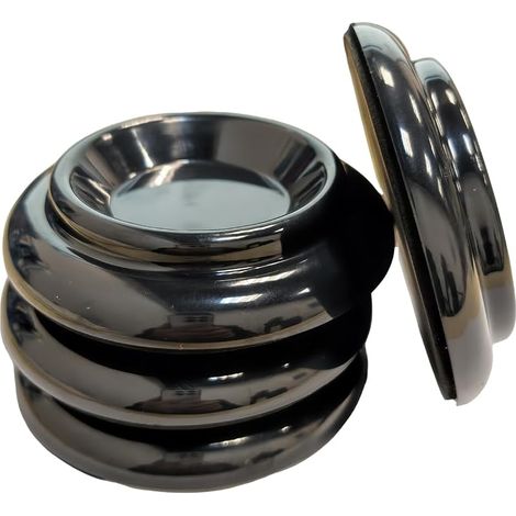 Ncheli Tasses de roulettes Piano 4 Pièces, Coupelles Sol Noires Antidérapantes EVA, Protection Parquet Carrelage Moquette, 10cm pour Meubles Lourds, Plastique Robuste (1/5)