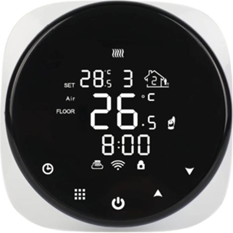CRONOTERMOSTATO SETTIMANALE DA INCASSO PROXE WIFI NERO CONTROLLO REMOTO APP TUYA 230V
