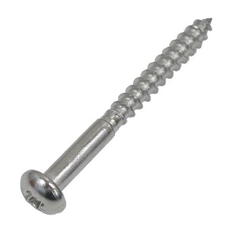 Vis à bois, 5mm, tête Ronde 25mm, en Acier Inoxydable A2 304 ( Prix pour Sachet de 50 )