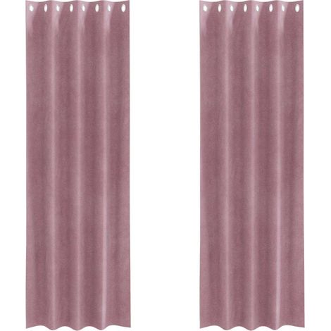 Rideaux occultants 2 pcs Rose foncé 140 x 225 cm Velours