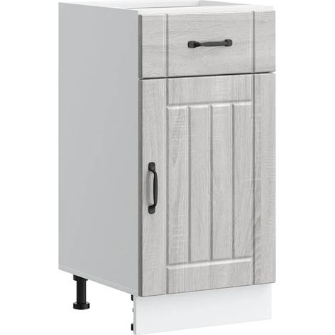 Armoire de cuisine moderne rangement pratique 40 x 46 x 81,5 cm en bois d'ingénierie sonoma gris (1/5)