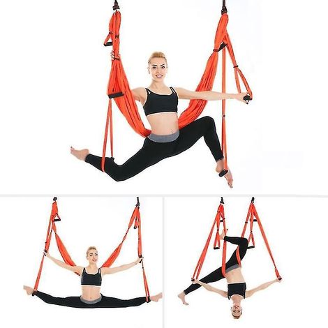 Ensemble hamac et balançoire de yoga aérien Active Silk, pour améliorer les inversions, la flexibilité, le renforcement des muscles profonds et soulager les douleurs dorsales - Balançoire sensorielle (1/5)
