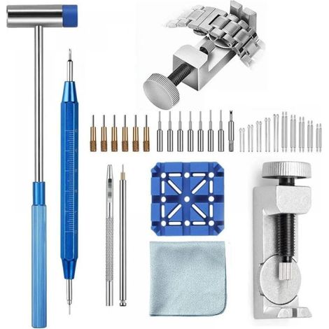 41-teiliger Uhrenstifttreiber, Reparaturset, Werkzeug zum Anpassen, Ersetzen und Perforieren von Uhrenarmbändern (1/4)