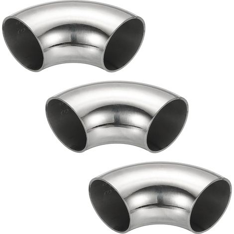 3pcs Coude En Acier Tuyau Coudé en Acier Inoxydable à 90° 35mm OD (1/5)