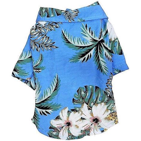 Ropa para perros estilo hawaiano Ropa para bulldog francés Ropa de verano para perros pequeños y medianos Cachorro Chihuahua Ropa Perro Pug Blue Coconut Tree (1/5)