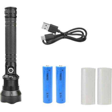 Torce ricaricabili da 990.000 lumen, torcia LED super luminosa ad alta luminosità con cavo USB, 5 modalità, impermeabile, potente torcia per casa, campeggio, escursionismo (1/4)
