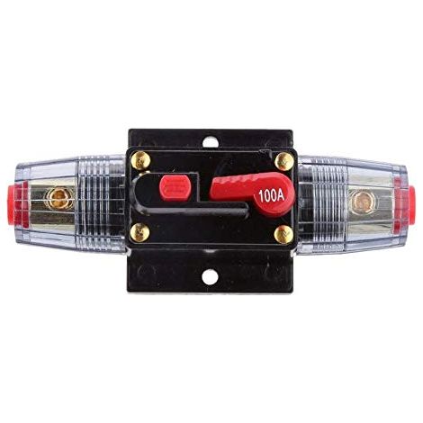 12 V - 24 V DC 100A Auto Disjoncteur Disjoncteur Fusible Audio Stéréo Interrupteur à Réarmement Automatique pour Inverseur Audio Voiture Camping Car Moto Dinghy (1/5)