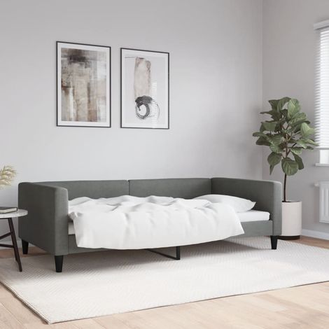 Tagesbett Dunkelgrau 100x200 cm Stoff