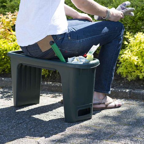 Nature Tabouret de jardinage 2-en-1 65,5 x 25 x 34 cm Vert