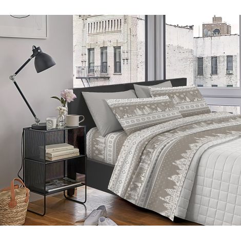Completo Letto Matrimoniale in Flanella Calda e Morbida Anti Pilling Inverno516Beige - 2 Piazze (1/3)