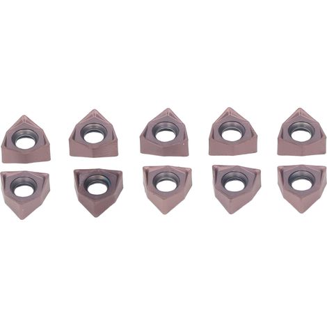 Lot de 10 plaquettes de tournage carbure pour tour à bois CNC, inserts indexables pour porte-outil