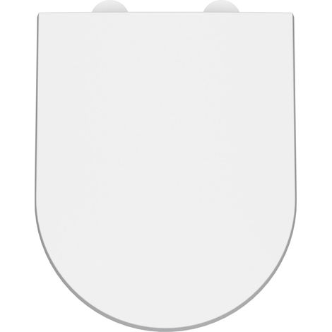 Nuie Luxury D-Shaped Toilet Seat with Soft Close Quick Release Hinges 370mm Wide - White (1/2)