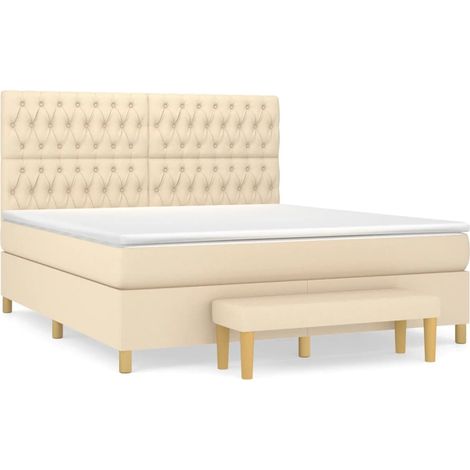 Maison Exclusive - Boxspringbett mit Matratze Creme 180x200 cm St