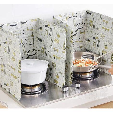 Lot de 2 protections murales pliables anti-éclaboussures pour cuisinière à gaz, plaque de cuisson et poêle à frire, protège la peau contre les incendies (1/4)