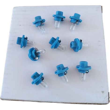 Kit 10 lampadine per cruscotto modello b8,4d-1,6mm 12 v  12 w blue