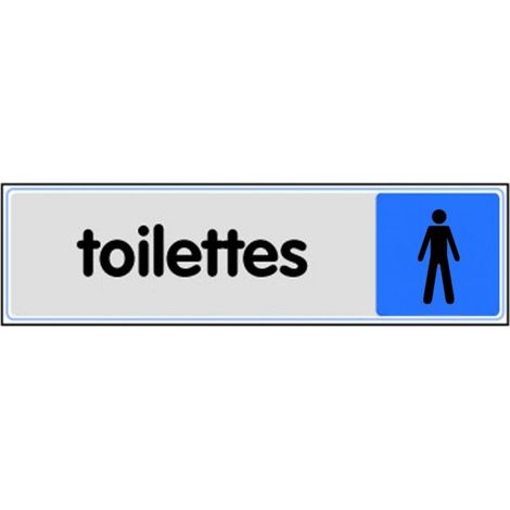 Novap Placa Aseos Hombres Plata 170 x 45 mm
