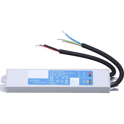 IP67 20W wasserdichtes LED-Netzteil, 24V DC-Transformator für Außenstrahler, 100-240VAC Eingang, wasserdichter Adapter für Lichtleisten und Strahler. (1/5)