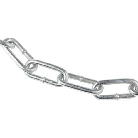 Rs Pro – Chaîne de liaison en acier galvanisé 5mm – Charge 130 kg – Longueur 10 mètres – Maille 35mm pour applications lourdes