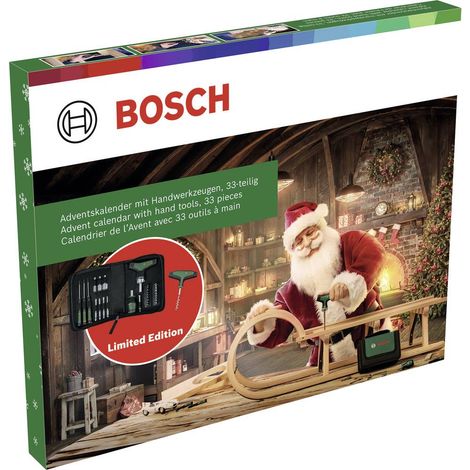 Calendario dell'Avvento 2024 degli utensili Bosch per la casa e il giardino, 33 pezzi + sacchetto (1/5)