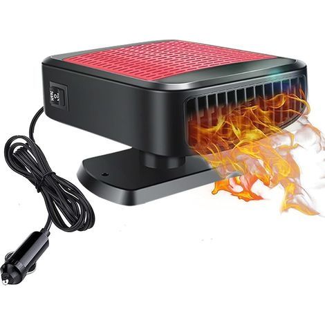 Chauffage de voiture portable, 12 V 200 W, chauffage et refroidissement rapides pour désembuer et dégivrage du pare-brise, chauffage de voiture avec rotation à 360 ° (1/5)